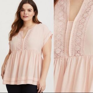 Torrid blush dolman tier babydoll top size 1